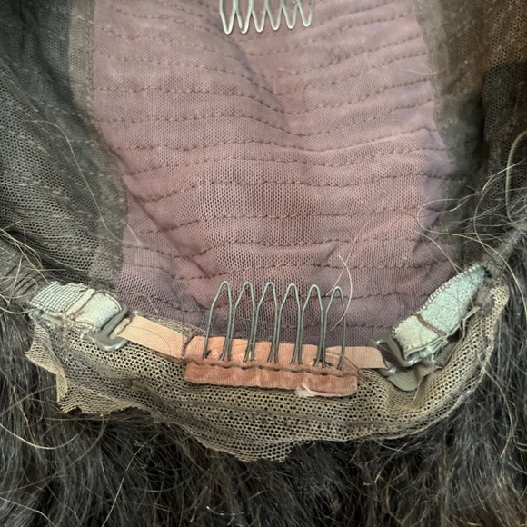 Honey brown Blond Highlight HUMAN HAIR CURLY Wig. pre cut lace front - Picture 8 of 9